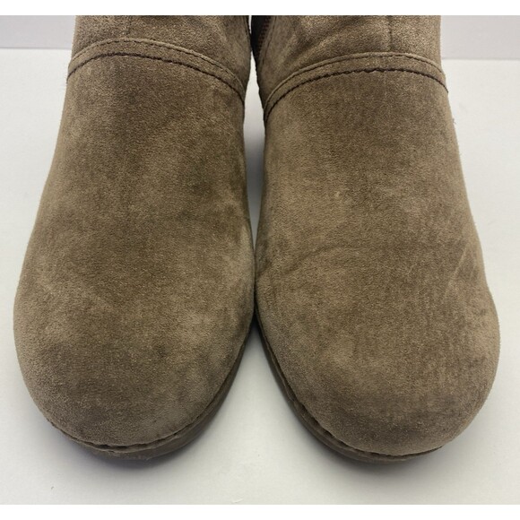 Dansko Womens 9 Suede Leather Side Zip Ankle Wedge Boots Brown - Picture 8 of 16
